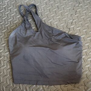 All in Motion One Shoulder Black Workout Top